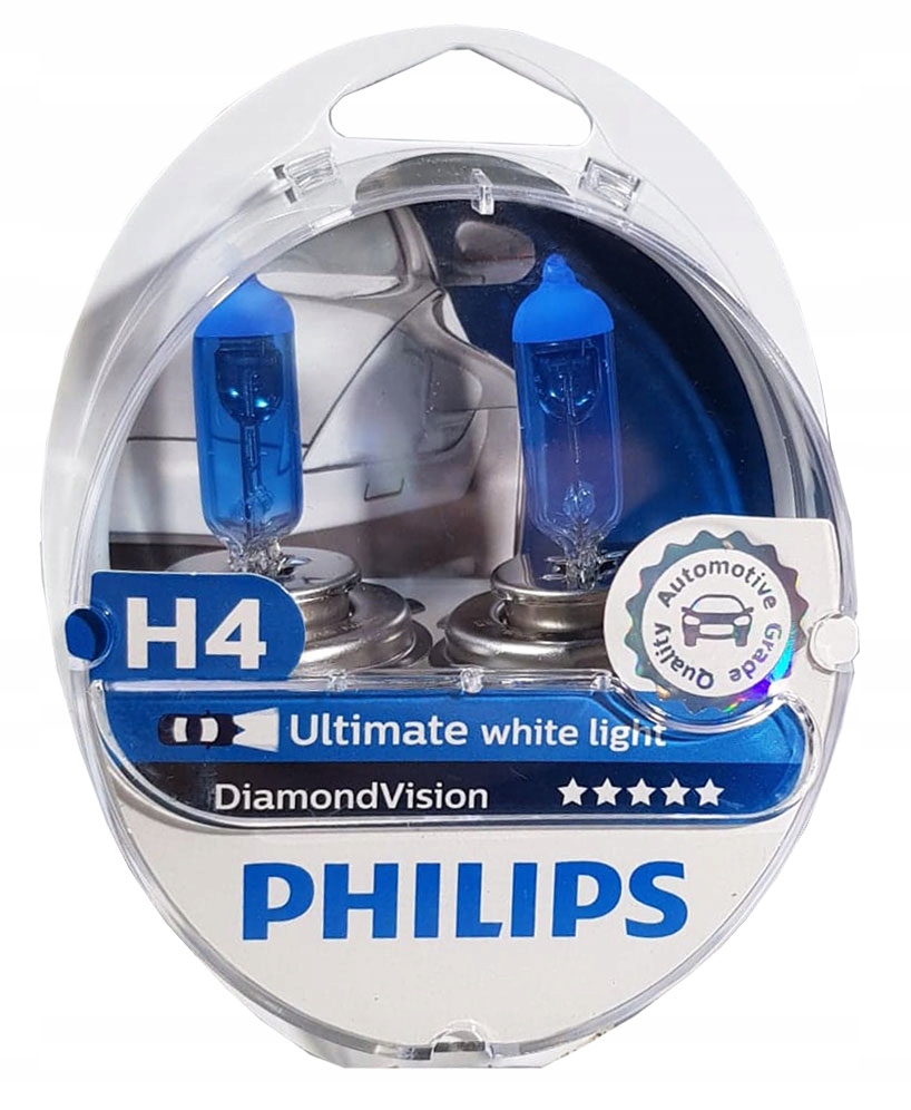 картинка Лампа автомобильная "PHILPS" H4 12V-60/55W Diamond Vision (2шт) от Свежаяшина.рф