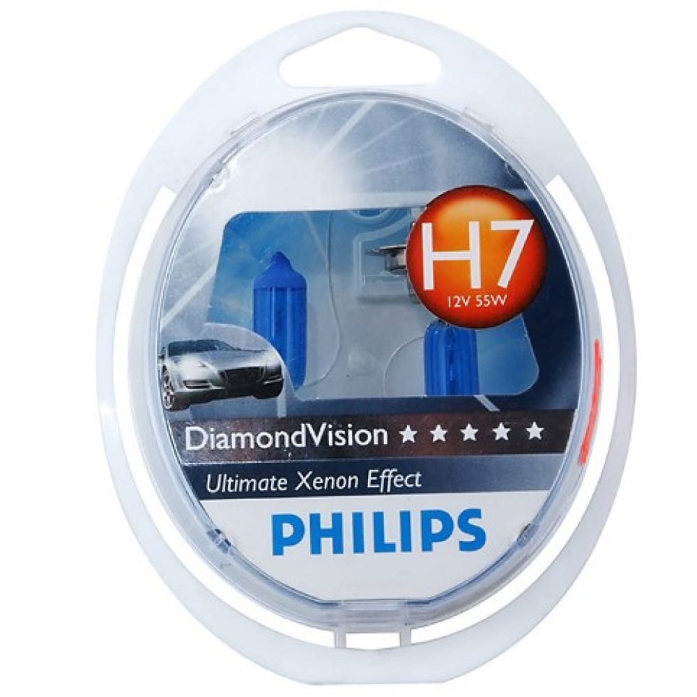 Лампа Philips 12в, H7, 55Вт, P 26d Diamond vision 5000k