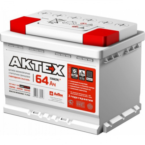 картинка Аккумулятор автомобильный АКТЕХ АТ 64A3-R от Свежаяшина.рф